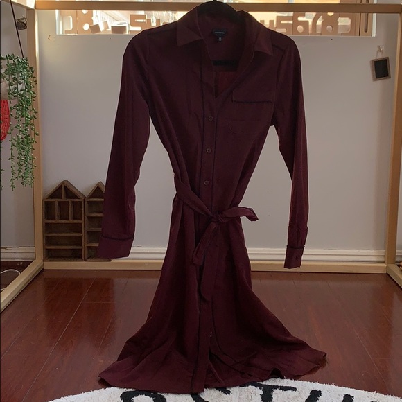 Who What Wear Burgundy Robe-Like Dress - Picture 1 of 4